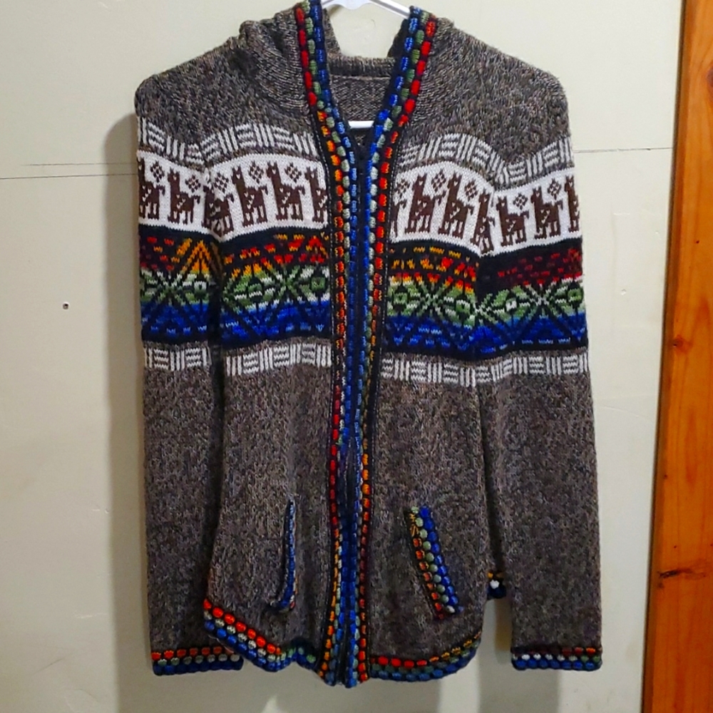 Woven alpaca sweater